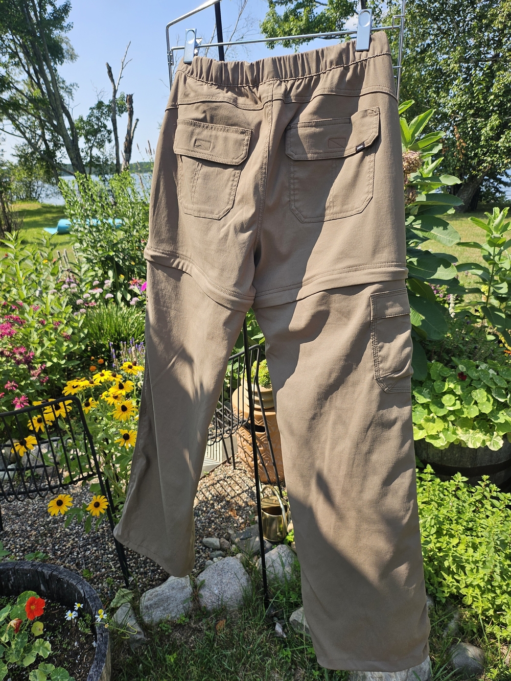 NWT Prana Stretch Zion Convertible Pants in Color Mud - Picture 4 of 5